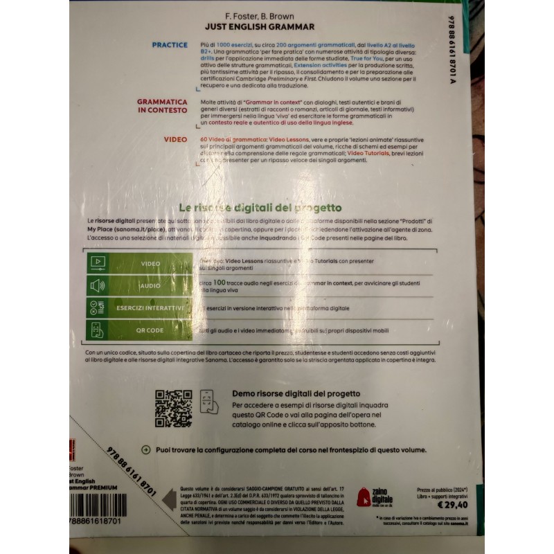 9788861618701 Just English grammar Premium. With Vocabulary FOSTER